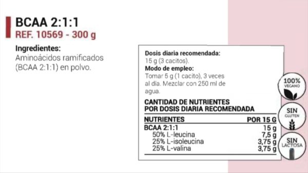 BCAA 2:1:1 120 cápsulas - Imagen 2